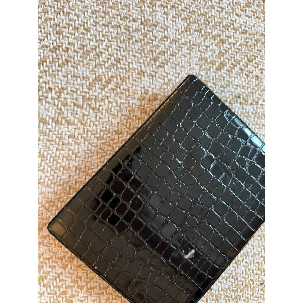 Black Faux Croc Embossed Jewelry or Trinket Box
